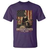 America's 250th Abraham Lincoln Playing Guitar 1776 2026 T Shirt Funny Electric Guitar Player