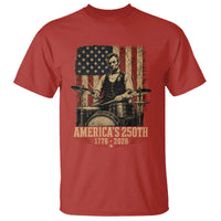 America's 250th Abraham Lincoln Playing Guitar 1776 2026 T Shirt Funny Electric Guitar Player