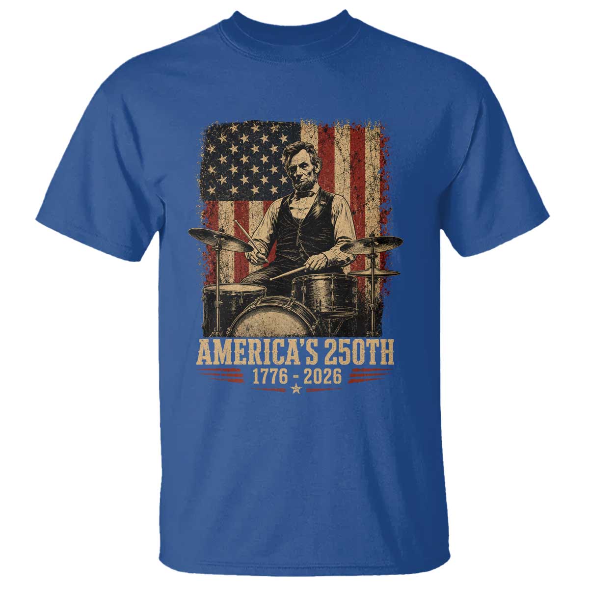 America's 250th Abraham Lincoln Playing Guitar 1776 2026 T Shirt Funny Electric Guitar Player