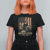 America's 250th Abraham Lincoln Playing Guitar 1776 2026 T Shirt For Women Funny Electric Guitar Player