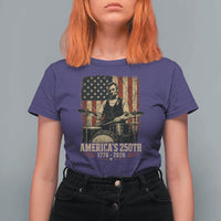 America's 250th Abraham Lincoln Playing Guitar 1776 2026 T Shirt For Women Funny Electric Guitar Player