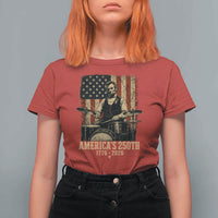 America's 250th Abraham Lincoln Playing Guitar 1776 2026 T Shirt For Women Funny Electric Guitar Player