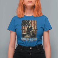 America's 250th Abraham Lincoln Playing Guitar 1776 2026 T Shirt For Women Funny Electric Guitar Player