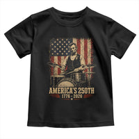 America's 250th Abraham Lincoln Playing Guitar 1776 2026 Toddler T Shirt Funny Electric Guitar Player