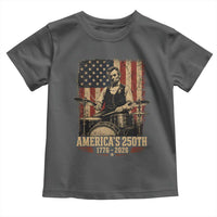 America's 250th Abraham Lincoln Playing Guitar 1776 2026 Toddler T Shirt Funny Electric Guitar Player