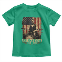 America's 250th Abraham Lincoln Playing Guitar 1776 2026 Toddler T Shirt Funny Electric Guitar Player