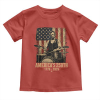 America's 250th Abraham Lincoln Playing Guitar 1776 2026 Toddler T Shirt Funny Electric Guitar Player