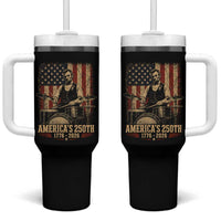 America's 250th Abraham Lincoln Playing Guitar 1776 2026 Tumbler With Handle Funny Electric Guitar Player