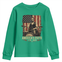 America's 250th Abraham Lincoln Playing Guitar 1776 2026 Youth Sweatshirt Funny Electric Guitar Player