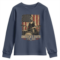 America's 250th Abraham Lincoln Playing Guitar 1776 2026 Youth Sweatshirt Funny Electric Guitar Player