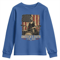America's 250th Abraham Lincoln Playing Guitar 1776 2026 Youth Sweatshirt Funny Electric Guitar Player