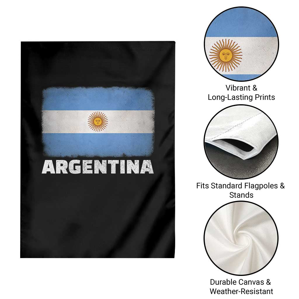 Vintage Argentina Flag Sun of May Argentinian Souvenir Garden Flag