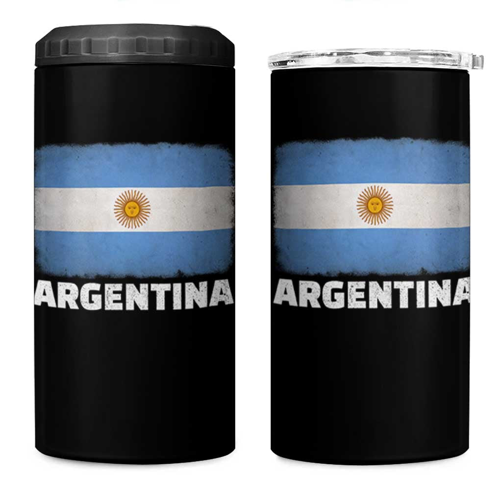 Vintage Argentina Flag Sun of May Argentinian Souvenir 4 in 1 Can Cooler Tumbler