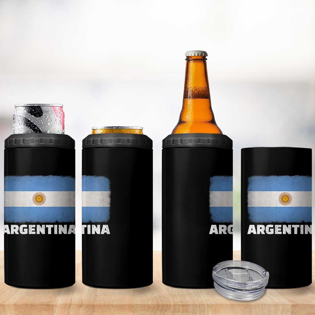 Vintage Argentina Flag Sun of May Argentinian Souvenir 4 in 1 Can Cooler Tumbler