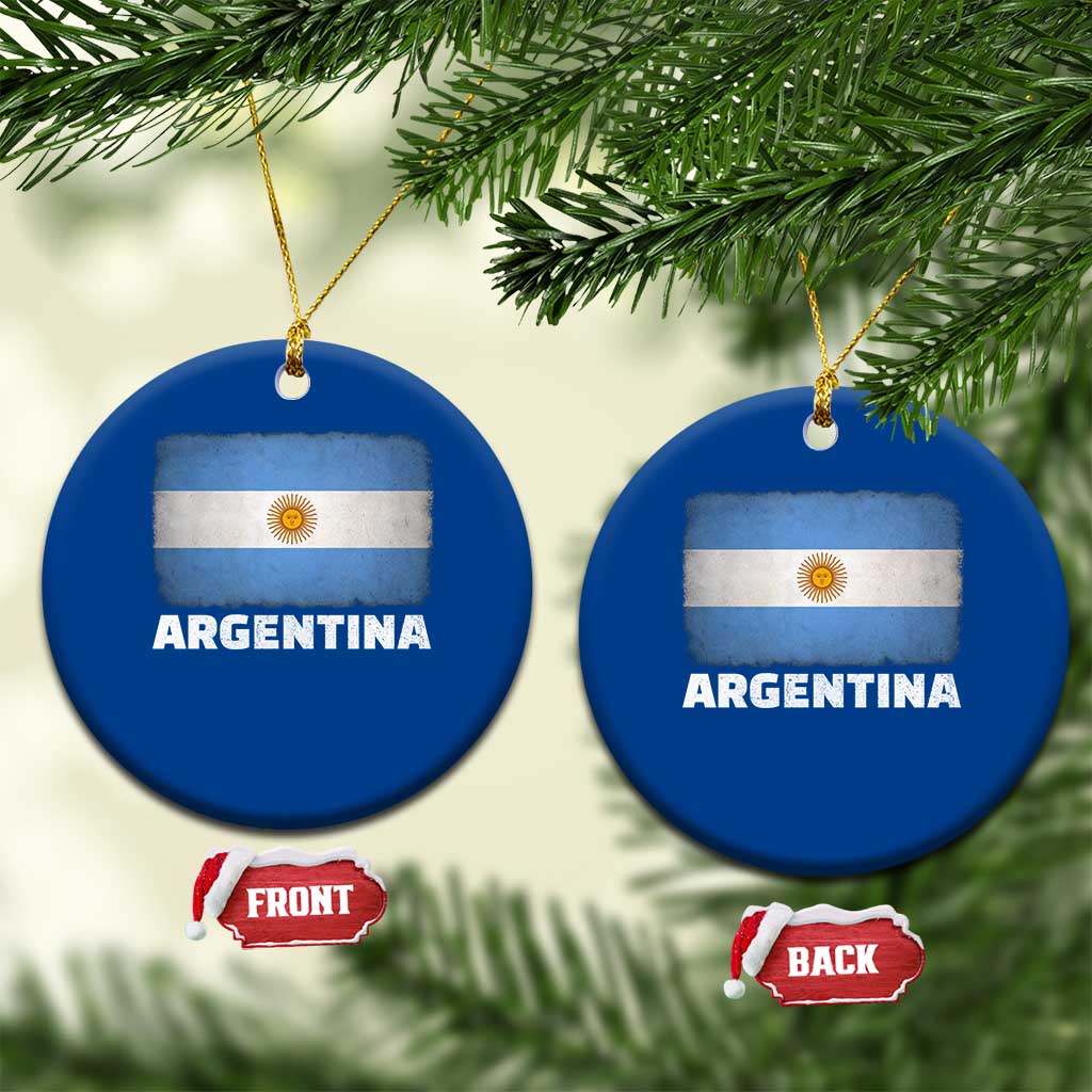 Vintage Argentina Flag Sun of May Argentinian Souvenir Ceramic Ornament