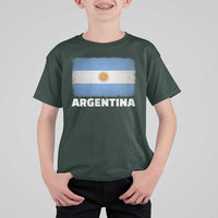 Vintage Argentina Flag Sun of May Argentinian Souvenir T Shirt For Kid