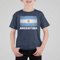 Vintage Argentina Flag Sun of May Argentinian Souvenir T Shirt For Kid