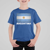 Vintage Argentina Flag Sun of May Argentinian Souvenir T Shirt For Kid