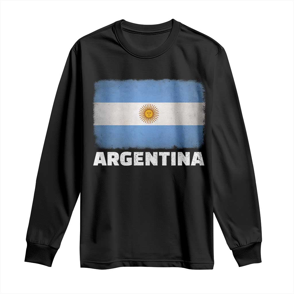 Vintage Argentina Flag Sun of May Argentinian Souvenir Long Sleeve Shirt