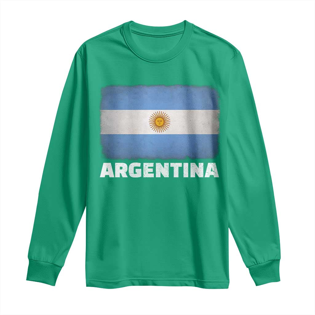 Vintage Argentina Flag Sun of May Argentinian Souvenir Long Sleeve Shirt