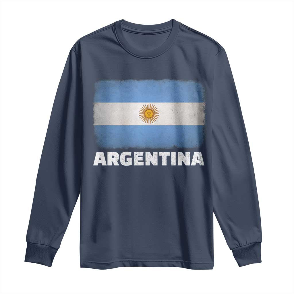 Vintage Argentina Flag Sun of May Argentinian Souvenir Long Sleeve Shirt