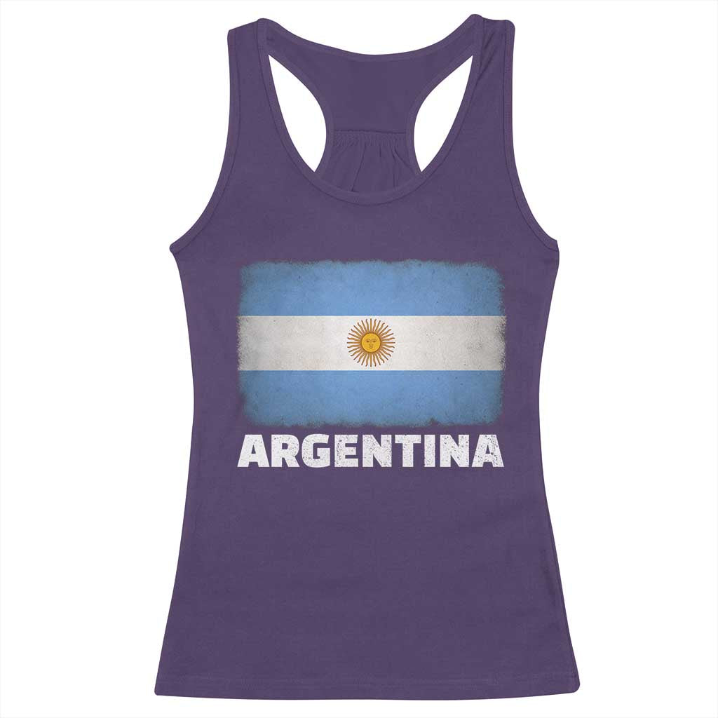 Vintage Argentina Flag Sun of May Argentinian Souvenir Racerback Tank Top