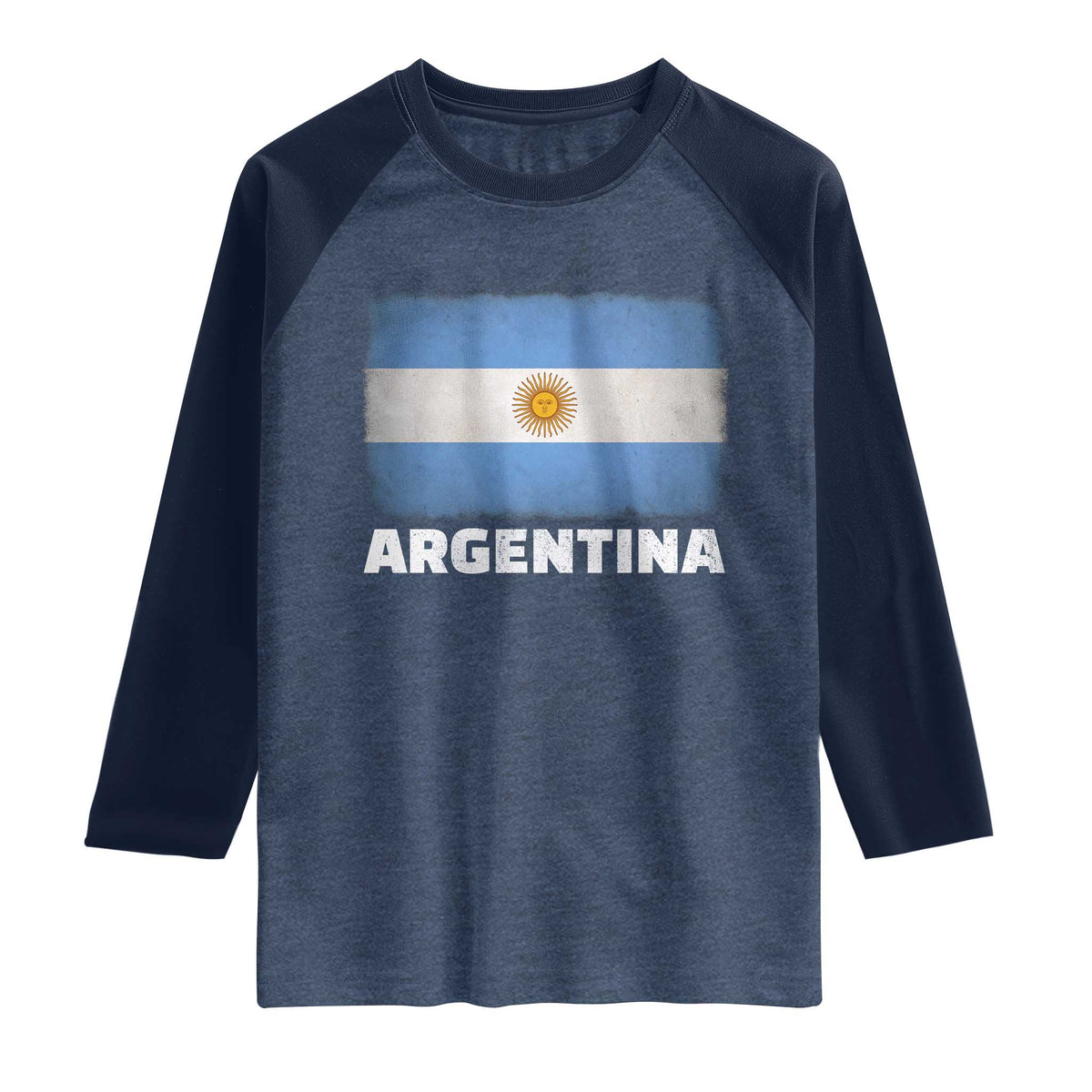 Vintage Argentina Flag Sun of May Argentinian Souvenir Raglan Shirt