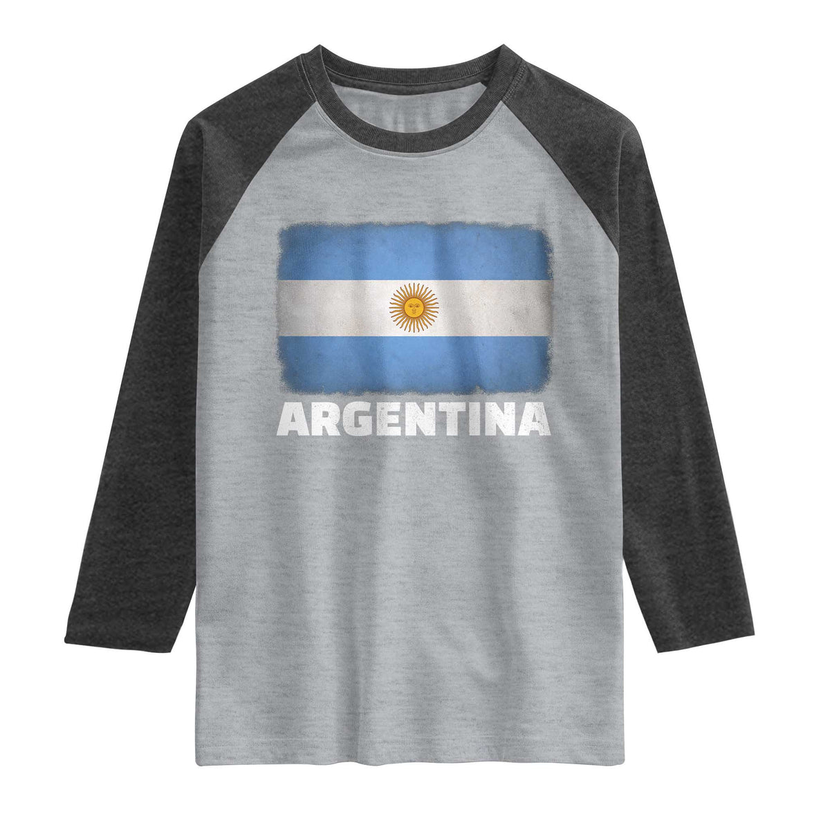 Vintage Argentina Flag Sun of May Argentinian Souvenir Raglan Shirt
