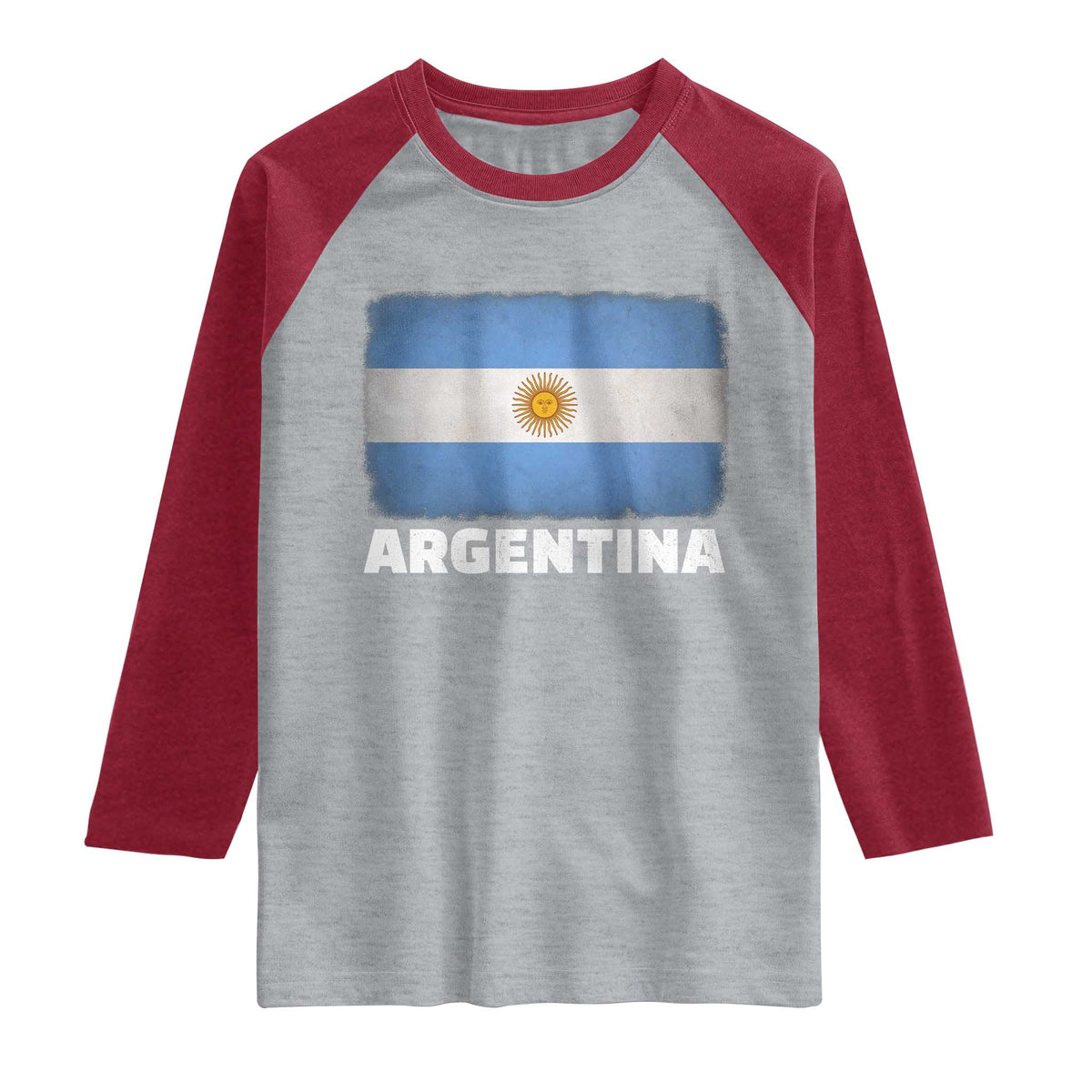 Vintage Argentina Flag Sun of May Argentinian Souvenir Raglan Shirt