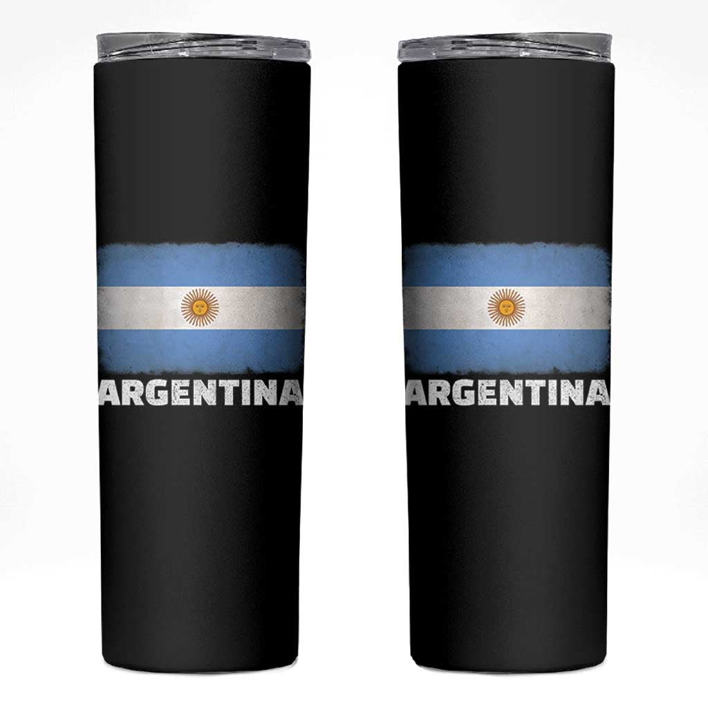 Vintage Argentina Flag Sun of May Argentinian Souvenir Skinny Tumbler