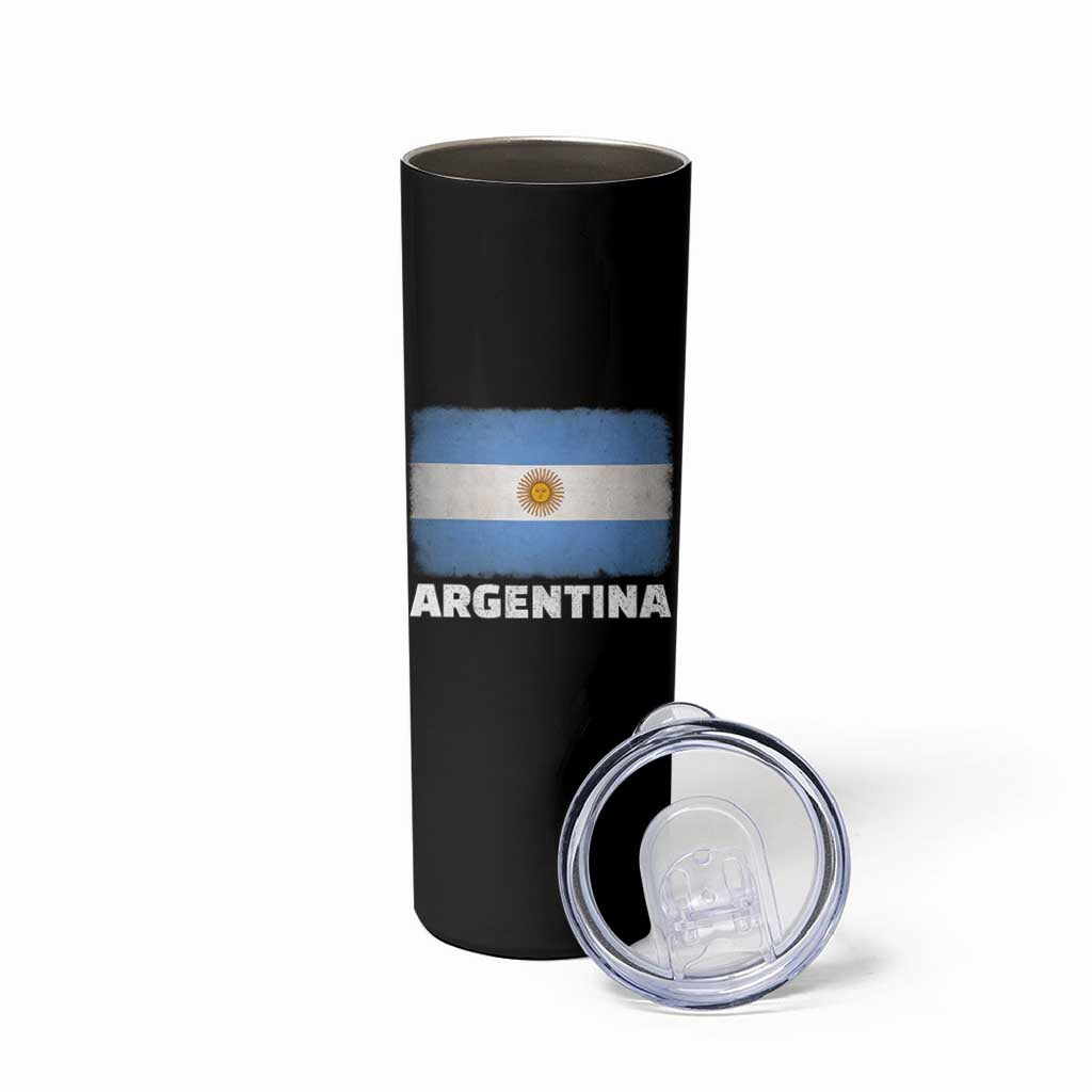Vintage Argentina Flag Sun of May Argentinian Souvenir Skinny Tumbler