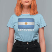 Vintage Argentina Flag Sun of May Argentinian Souvenir T Shirt For Women