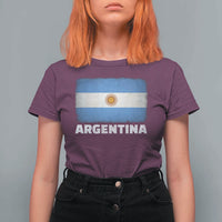 Vintage Argentina Flag Sun of May Argentinian Souvenir T Shirt For Women