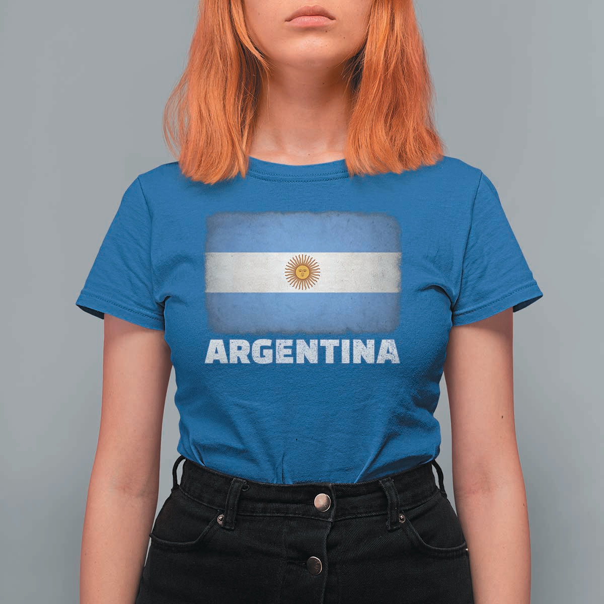 Vintage Argentina Flag Sun of May Argentinian Souvenir T Shirt For Women