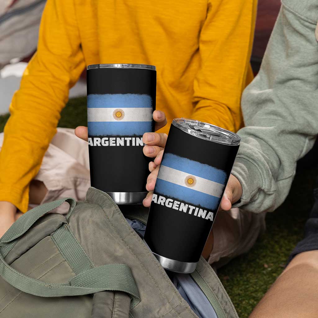 Vintage Argentina Flag Sun of May Argentinian Souvenir Tumbler Cup