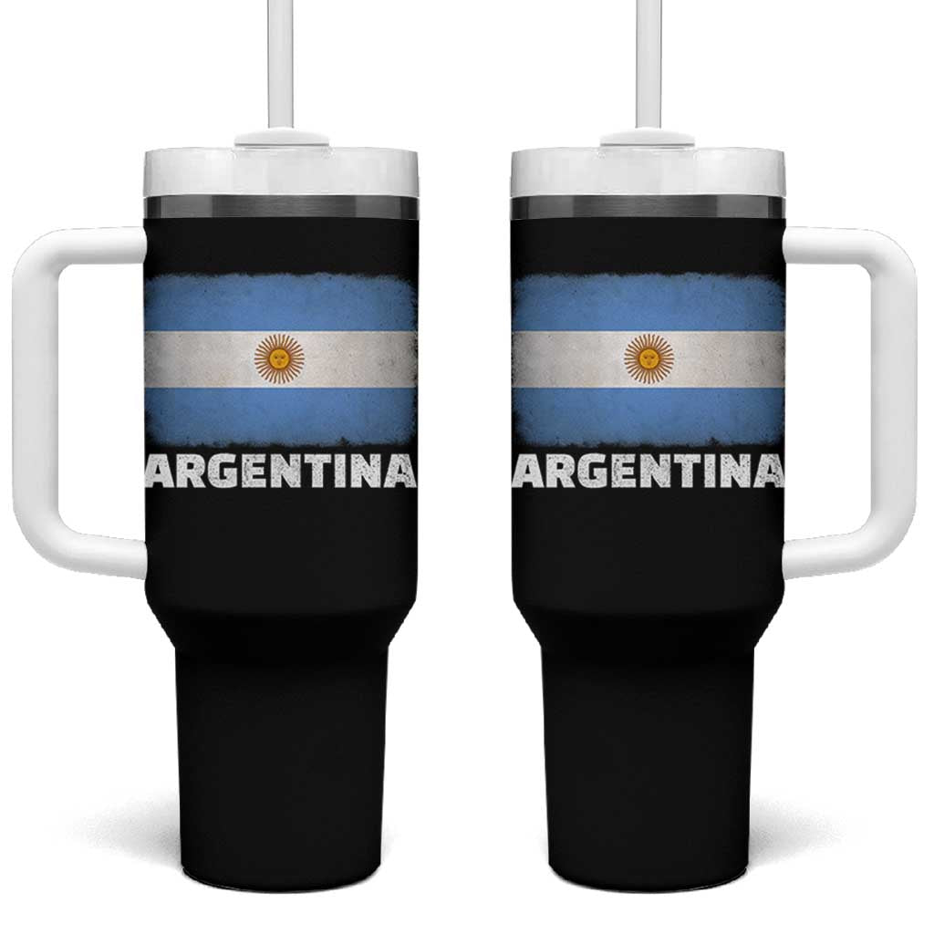 Vintage Argentina Flag Sun of May Argentinian Souvenir Tumbler With Handle