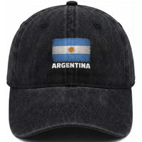 Vintage Argentina Flag Sun of May Argentinian Souvenir Washed Cotton Baseball Cap