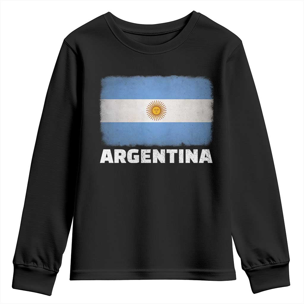 Vintage Argentina Flag Sun of May Argentinian Souvenir Youth Sweatshirt