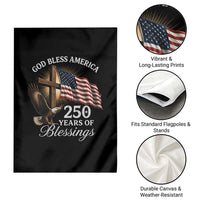 God Bless America 250 Years Of Blessings Garden Flag US 250th Anniversary Bald Eagle American Flag