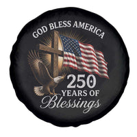 God Bless America 250 Years Of Blessings Spare Tire Cover US 250th Anniversary Bald Eagle American Flag