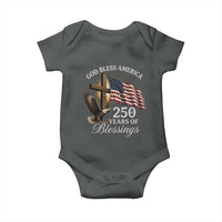 God Bless America 250 Years Of Blessings Baby Onesie US 250th Anniversary Bald Eagle American Flag