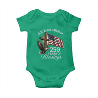 God Bless America 250 Years Of Blessings Baby Onesie US 250th Anniversary Bald Eagle American Flag