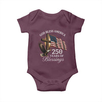 God Bless America 250 Years Of Blessings Baby Onesie US 250th Anniversary Bald Eagle American Flag