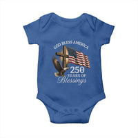 God Bless America 250 Years Of Blessings Baby Onesie US 250th Anniversary Bald Eagle American Flag