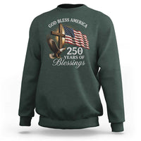 God Bless America 250 Years Of Blessings Sweatshirt US 250th Anniversary Bald Eagle American Flag