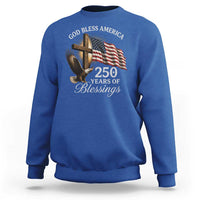 God Bless America 250 Years Of Blessings Sweatshirt US 250th Anniversary Bald Eagle American Flag