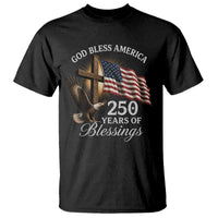 God Bless America 250 Years Of Blessings T Shirt US 250th Anniversary Bald Eagle American Flag