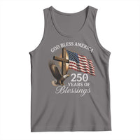 God Bless America 250 Years Of Blessings Tank Top US 250th Anniversary Bald Eagle American Flag