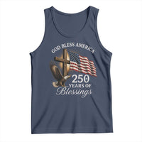 God Bless America 250 Years Of Blessings Tank Top US 250th Anniversary Bald Eagle American Flag
