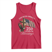 God Bless America 250 Years Of Blessings Tank Top US 250th Anniversary Bald Eagle American Flag